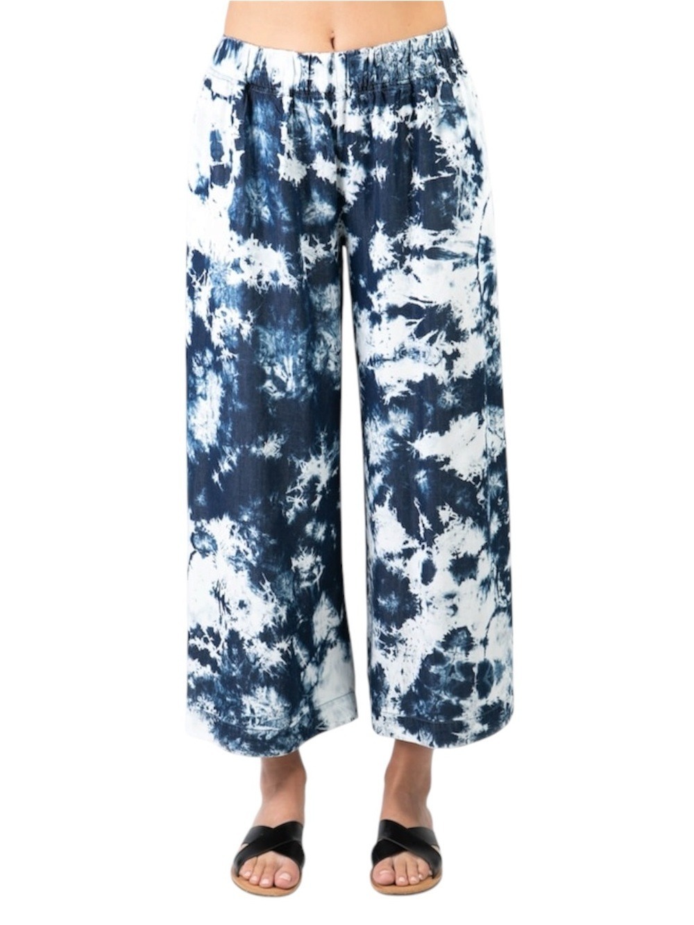 Shannon Passero Pull-On Wrap Pant Size Medium Tie Dye Blue White
